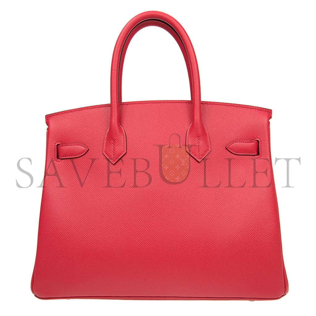 HERMES BIRKIN 30 EPSOM LEATHER EXTREME PINK GOLD BUCKLE HANDBAG H028369CC16 (30*23*15cm)